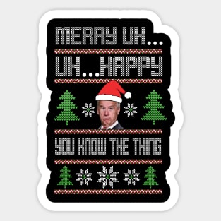 Santa Joe Biden Merry uh funyy Christmas Sticker